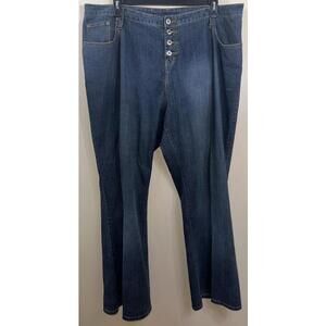 Carolina Blues Jeans Womens 22 Tall Blue 100% Cotton High Rise Vtg Button Fly